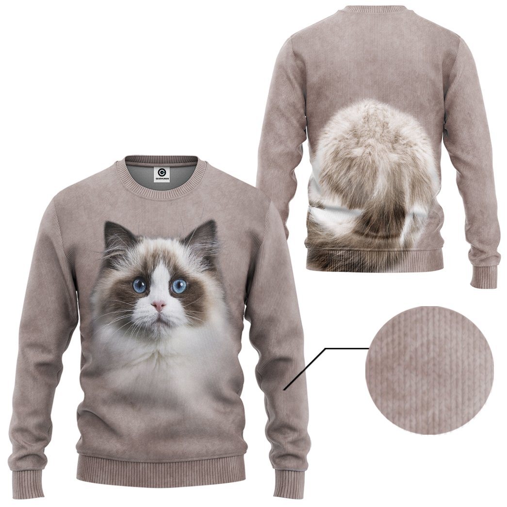 Klothek 3D Ragdoll Cat Tshirt Hoodie Apparel | Price in USA, Best Quality