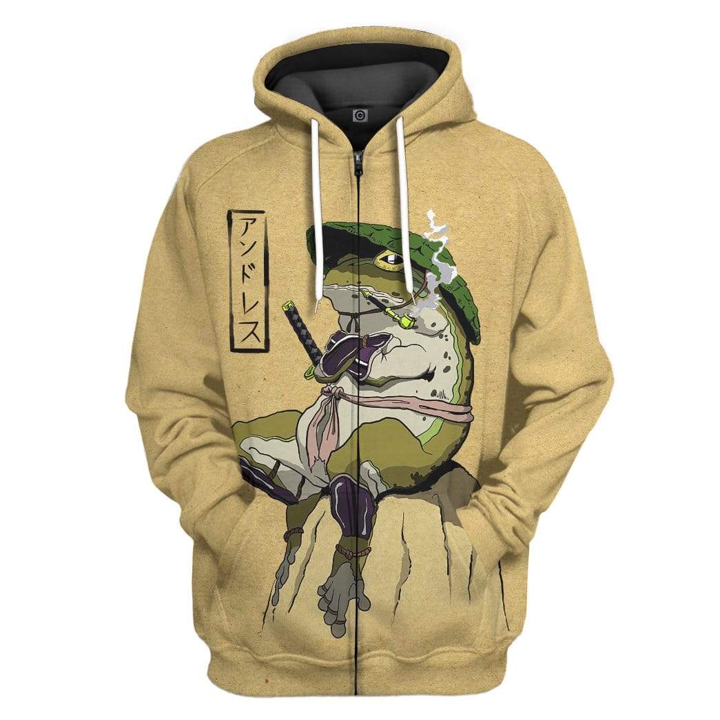 Klothek 3D Samurai Frog Custom Hoodie Apparel | Price in USA, Best Quality