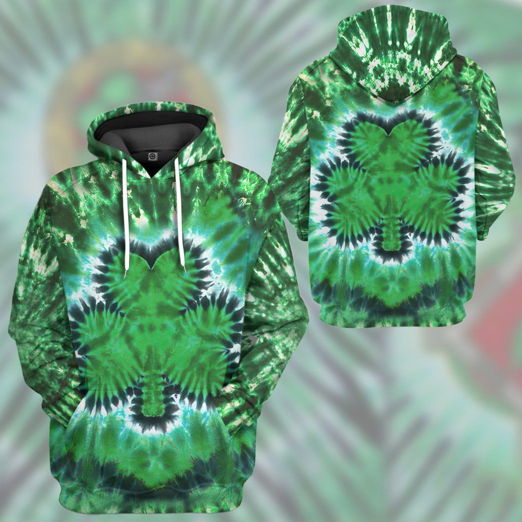 Klothek 3D Shamrock Tie Dye Custom Tshirt Hoodie Apparel | Price in USA, Best Quality