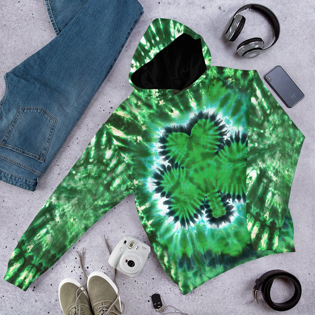 Klothek 3D Shamrock Tie Dye Custom Tshirt Hoodie Apparel | Price in USA, Best Quality