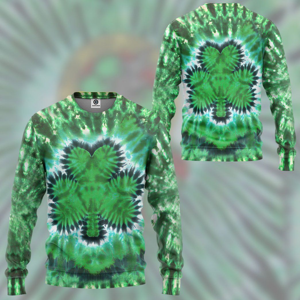 Klothek 3D Shamrock Tie Dye Custom Tshirt Hoodie Apparel | Price in USA, Best Quality