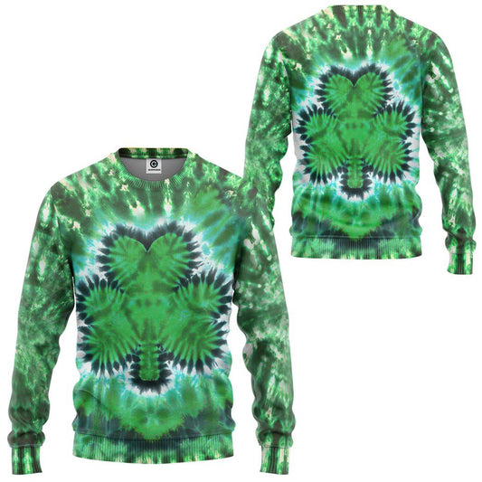 Klothek 3D Shamrock Tie Dye Custom Tshirt Hoodie Apparel | Price in USA, Best Quality