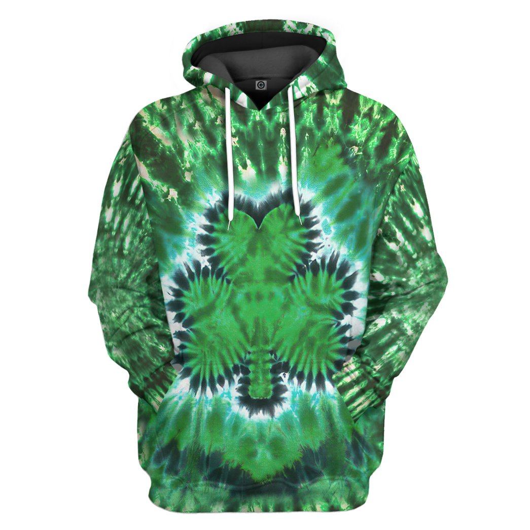 Klothek 3D Shamrock Tie Dye Custom Tshirt Hoodie Apparel | Price in USA, Best Quality