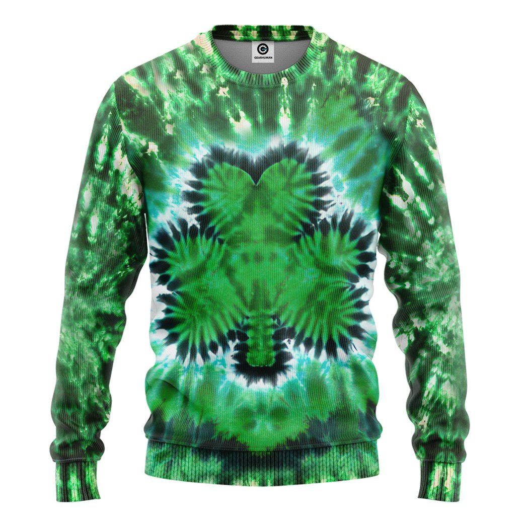 Klothek 3D Shamrock Tie Dye Custom Tshirt Hoodie Apparel | Price in USA, Best Quality