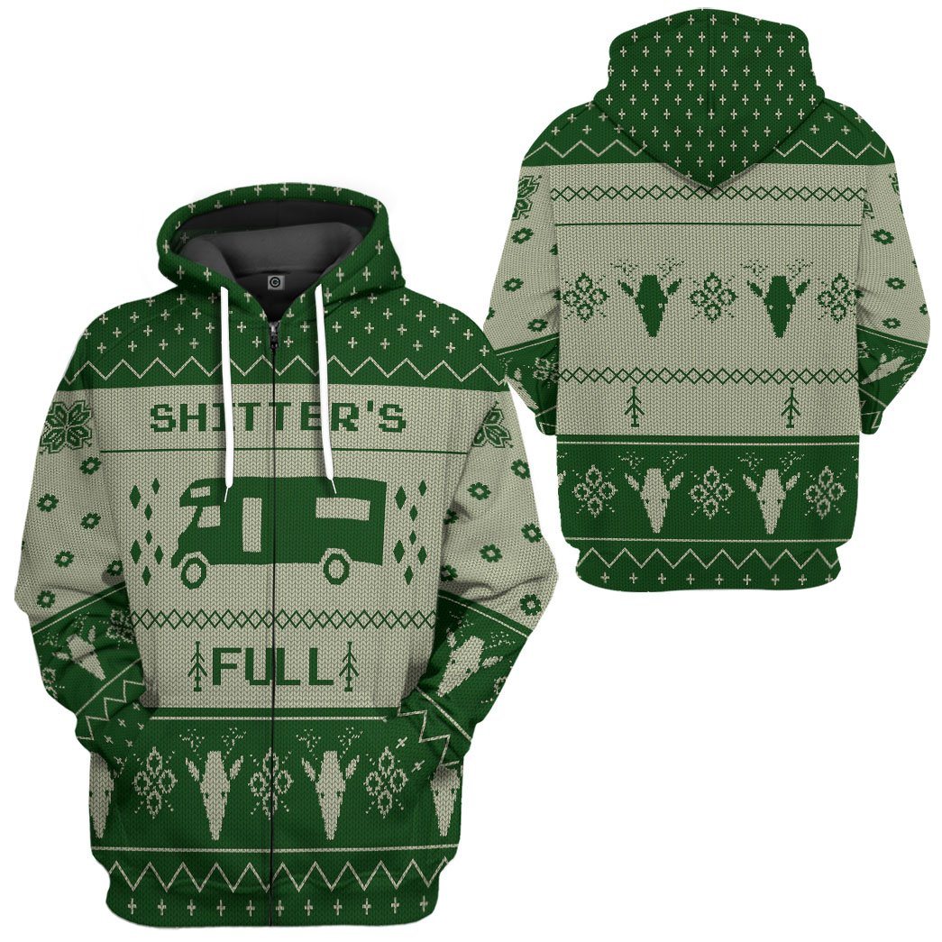 Klothek 3D Shitters Full Ugly Christmas Sweater Green Custom Hoodie | Price in USA, Best Quality