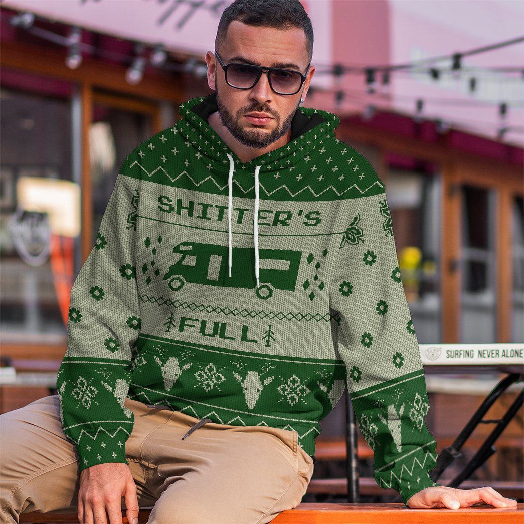 Klothek 3D Shitters Full Ugly Christmas Sweater Green Custom Hoodie | Price in USA, Best Quality