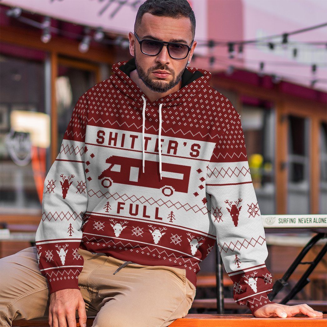 Klothek 3D Shitters Full Ugly Christmas Red Custom Hoodie Apparel | Price in USA, Best Quality