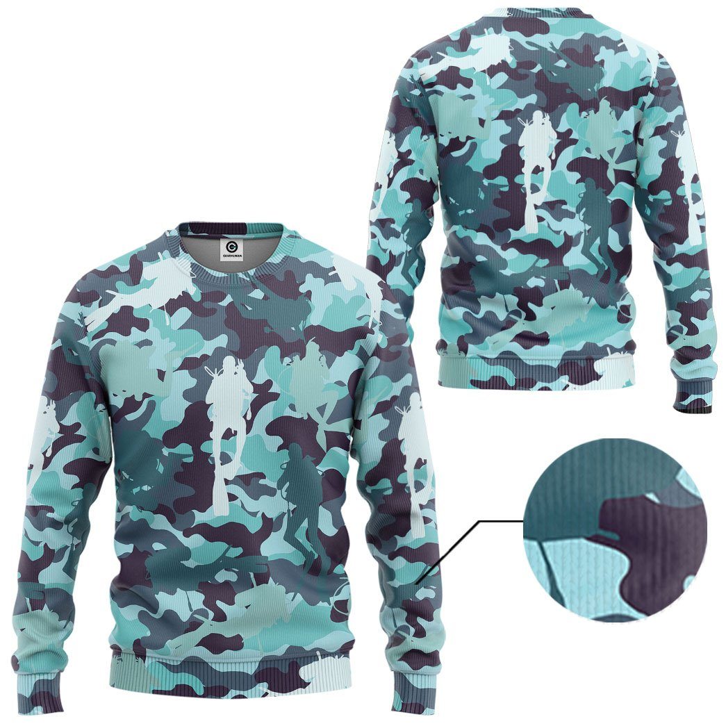 Klothek 3D Camo Scuba Diving Custom Tshirt Hoodie Apparel | Price in USA, Best Quality