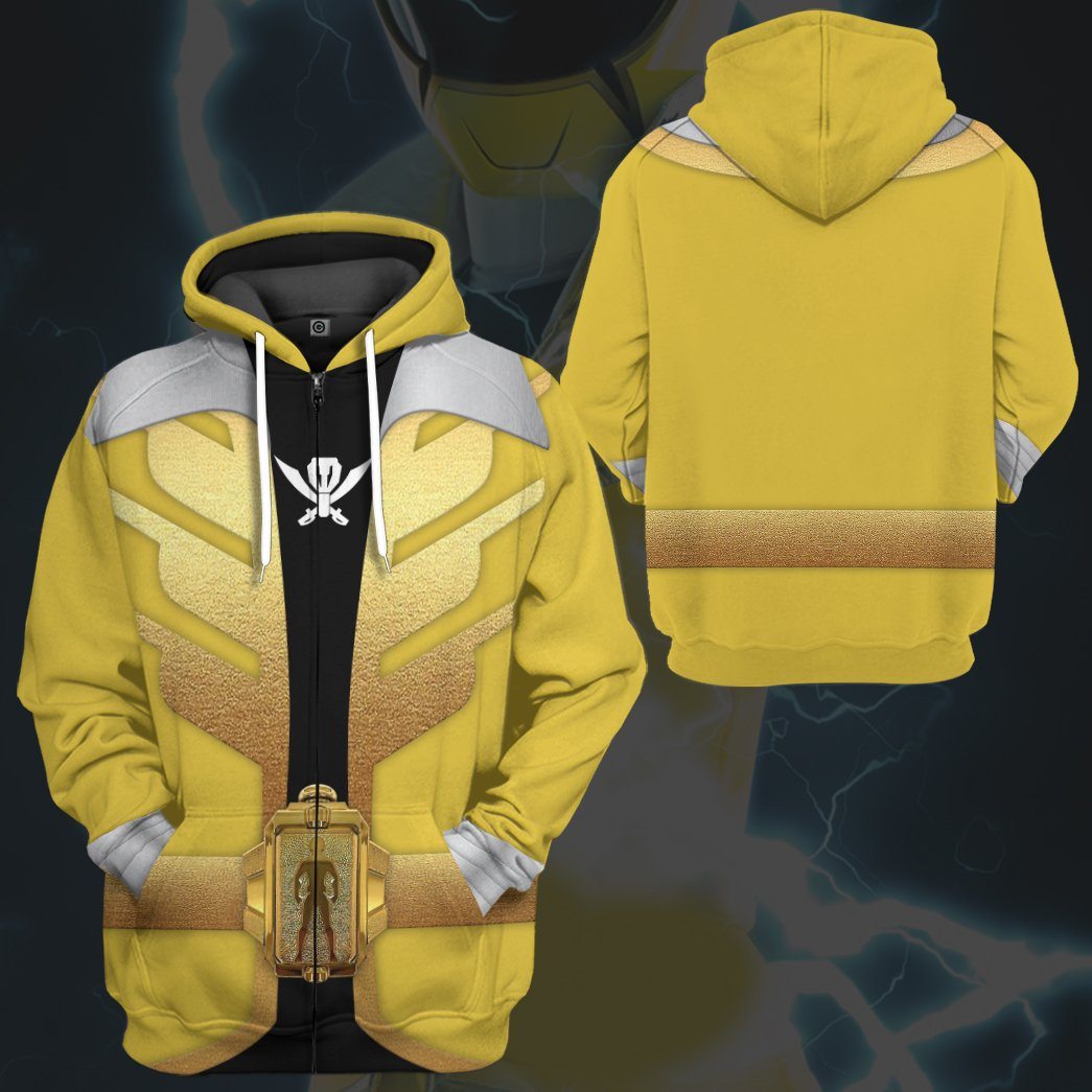 Klothek 3D Power Rangers Megaforce Yellow Ranger Custom Tshirt Hood | Price in USA, Best Quality