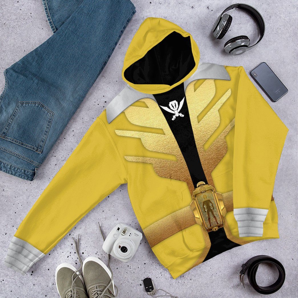 Klothek 3D Power Rangers Megaforce Yellow Ranger Custom Tshirt Hood | Price in USA, Best Quality