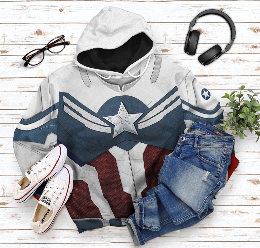 Klothek 3D Sam Wilson Captain America Custom Tshirt Hoodie Apparel | Price in USA, Best Quality