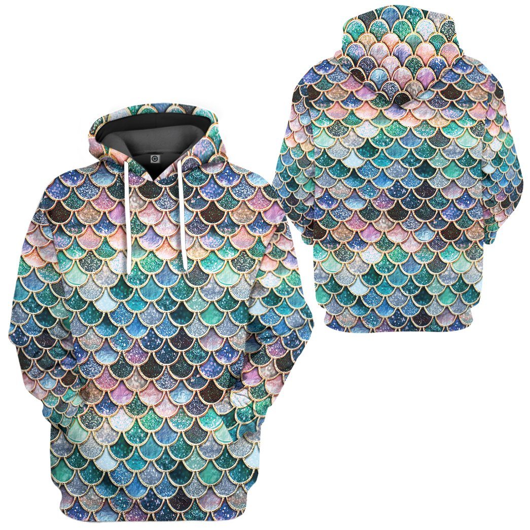 Klothek 3D Sparkling Mermaid Tail Custom Tshirt Hoodie Apparel | Price in USA, Best Quality