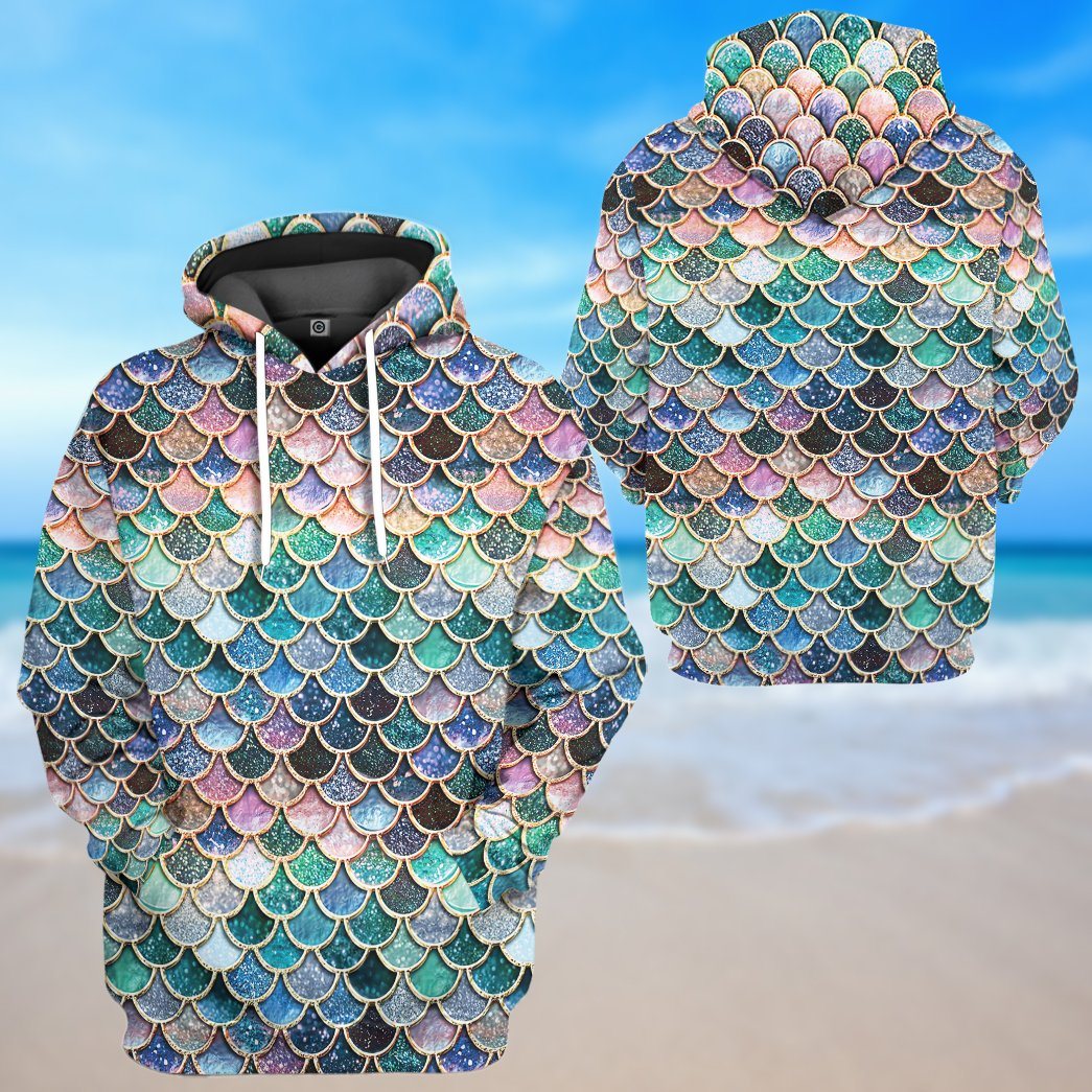 Klothek 3D Sparkling Mermaid Tail Custom Tshirt Hoodie Apparel | Price in USA, Best Quality