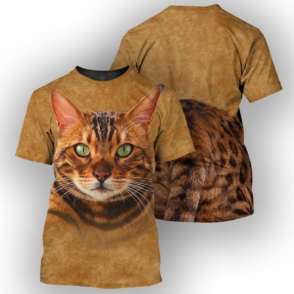 Klothek Bengal Cat - 3D All Over Printed Shirt | Price in USA, Best Quality