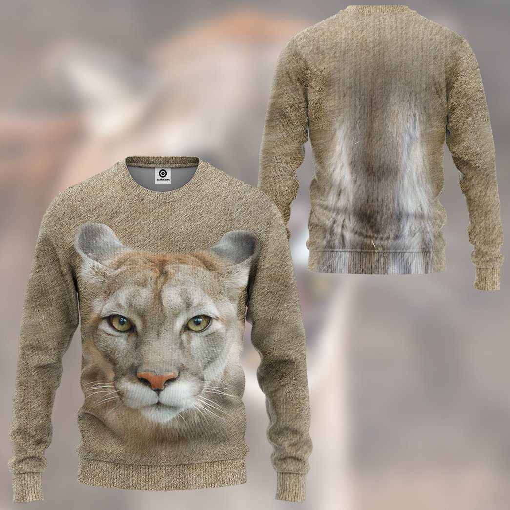 Klothek 3D Cougar Front And Back Tshirt Hoodie Apparel | Price in USA, Best Quality