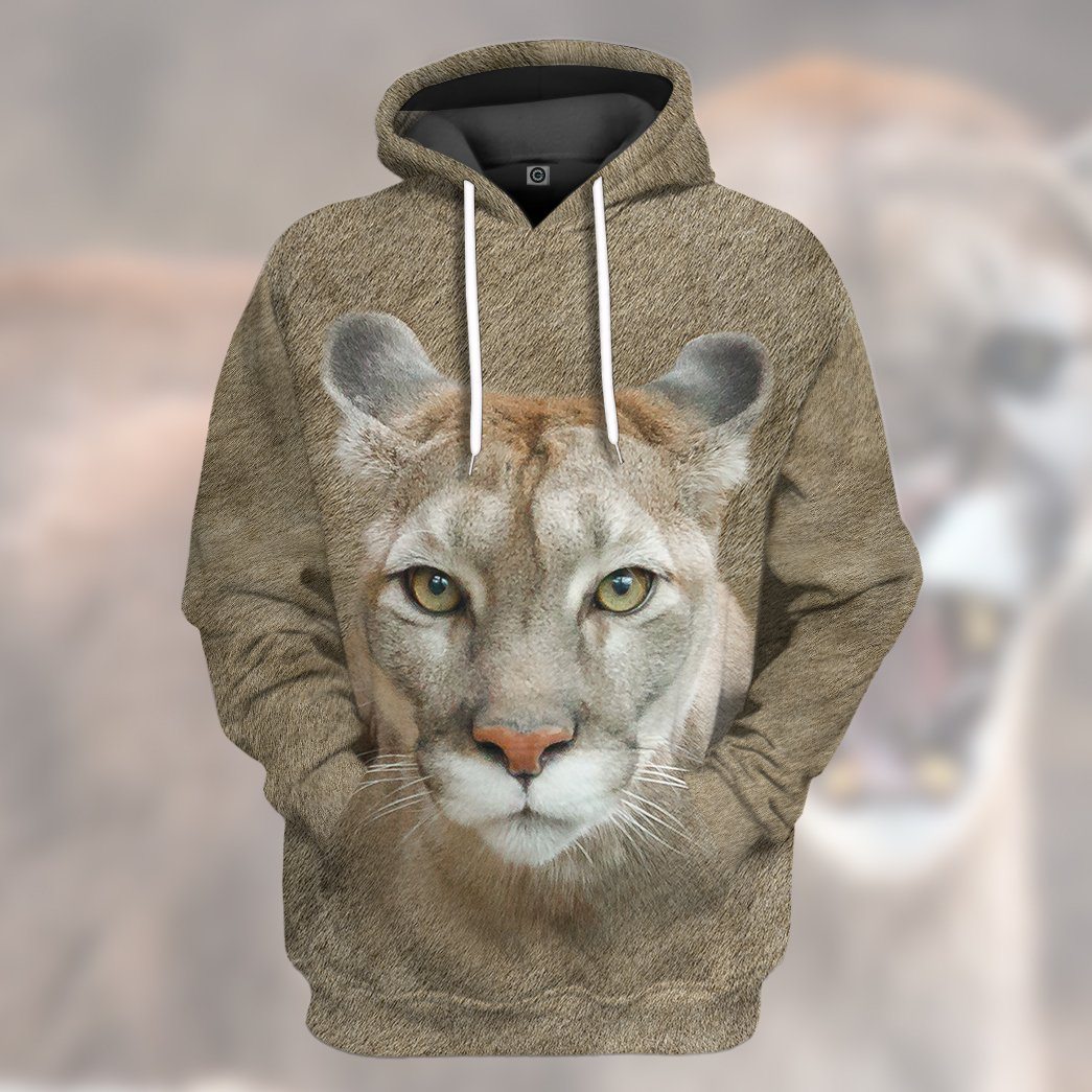 Klothek 3D Cougar Front And Back Tshirt Hoodie Apparel | Price in USA, Best Quality