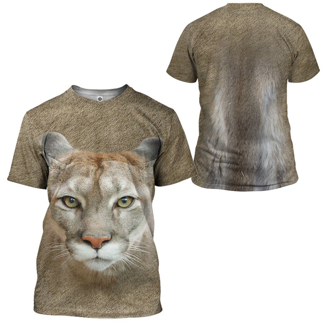 Klothek 3D Cougar Front And Back Tshirt Hoodie Apparel | Price in USA, Best Quality