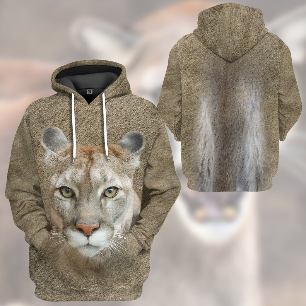 Klothek 3D Cougar Front And Back Tshirt Hoodie Apparel | Price in USA, Best Quality