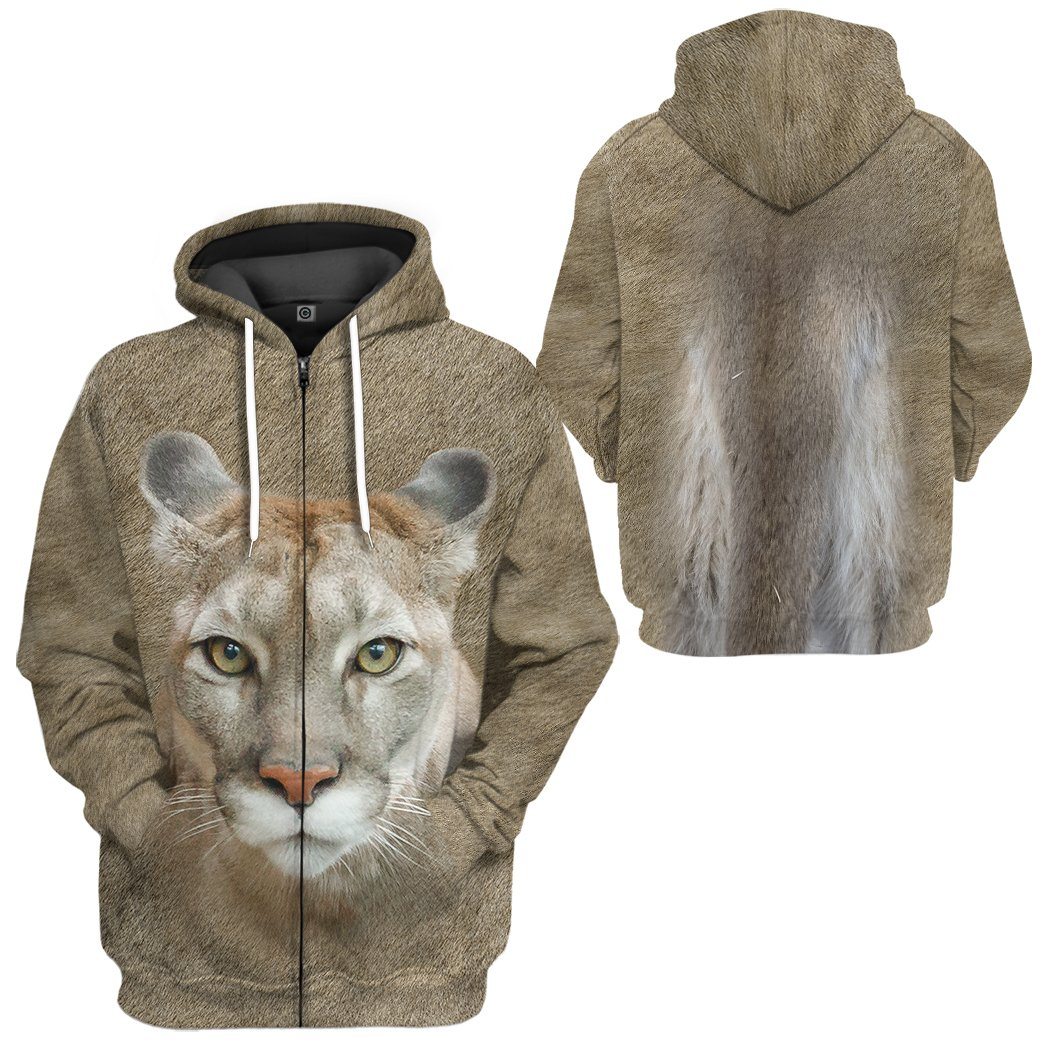 Klothek 3D Cougar Front And Back Tshirt Hoodie Apparel | Price in USA, Best Quality