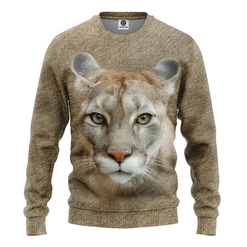 Klothek 3D Cougar Front And Back Tshirt Hoodie Apparel | Price in USA, Best Quality