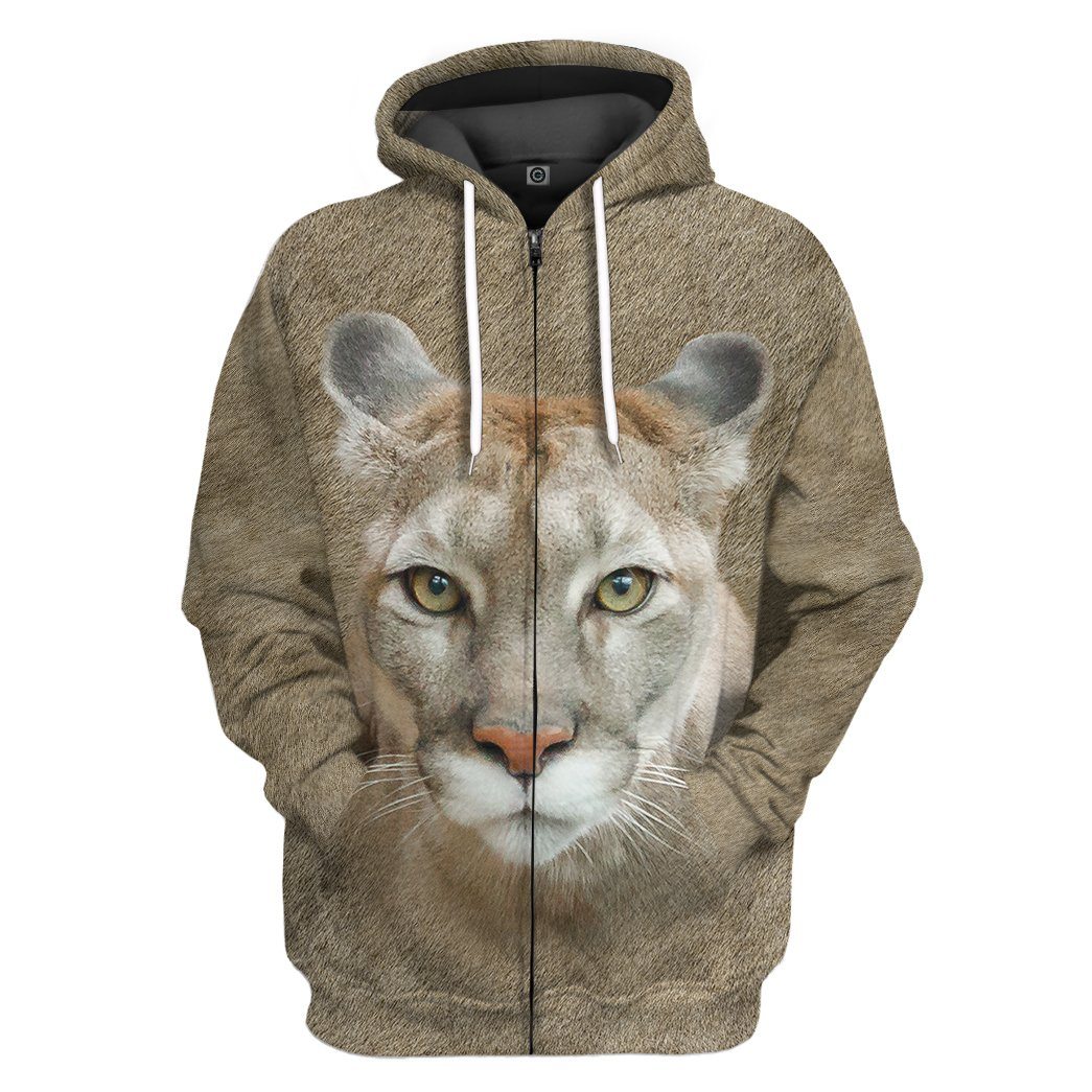 Klothek 3D Cougar Front And Back Tshirt Hoodie Apparel | Price in USA, Best Quality