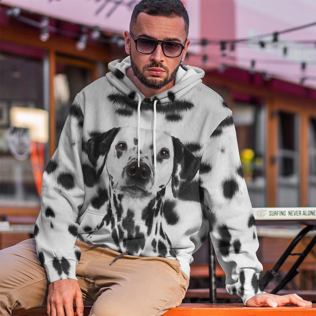 Klothek 3D Dalmatian Dog Front And Back Tshirt Hoodie Apparel | Price in USA, Best Quality