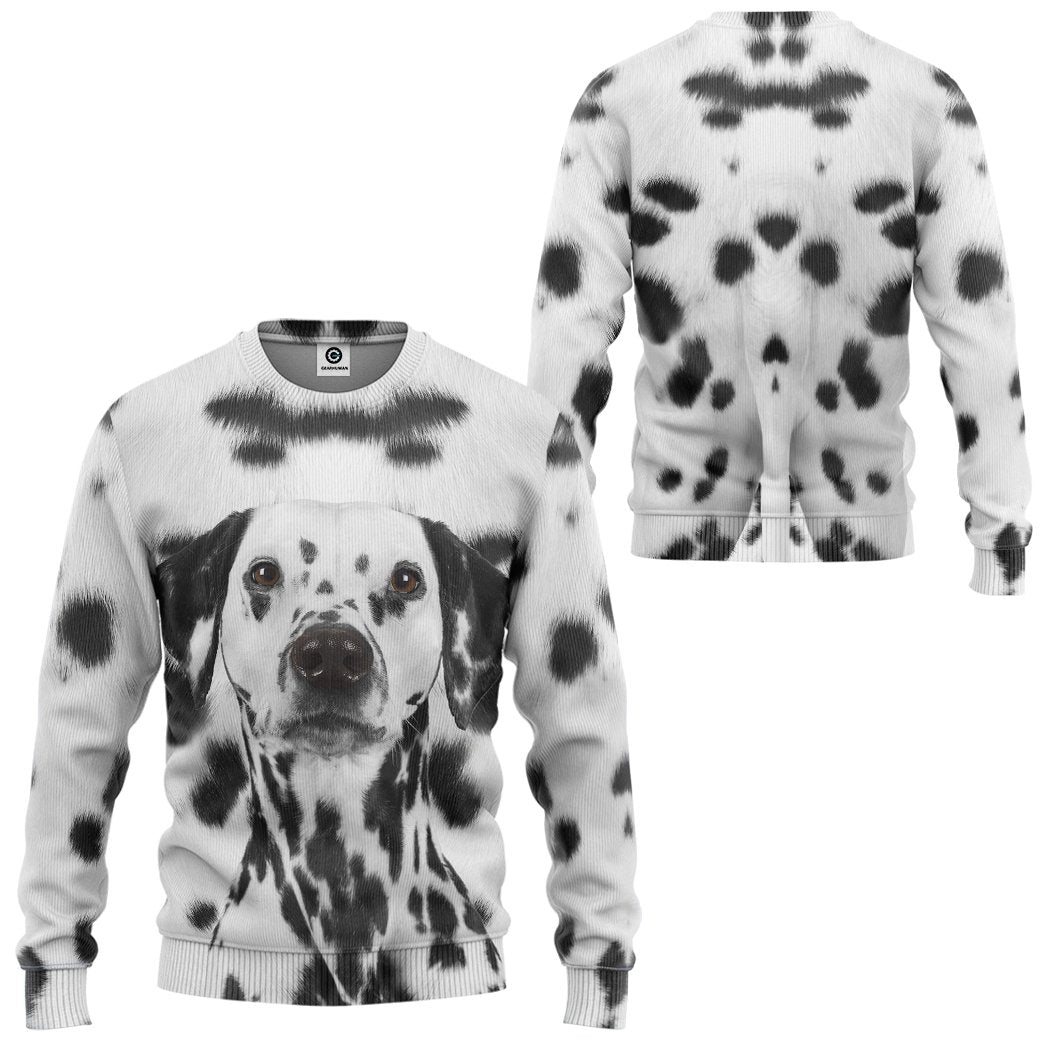 Klothek 3D Dalmatian Dog Front And Back Tshirt Hoodie Apparel | Price in USA, Best Quality