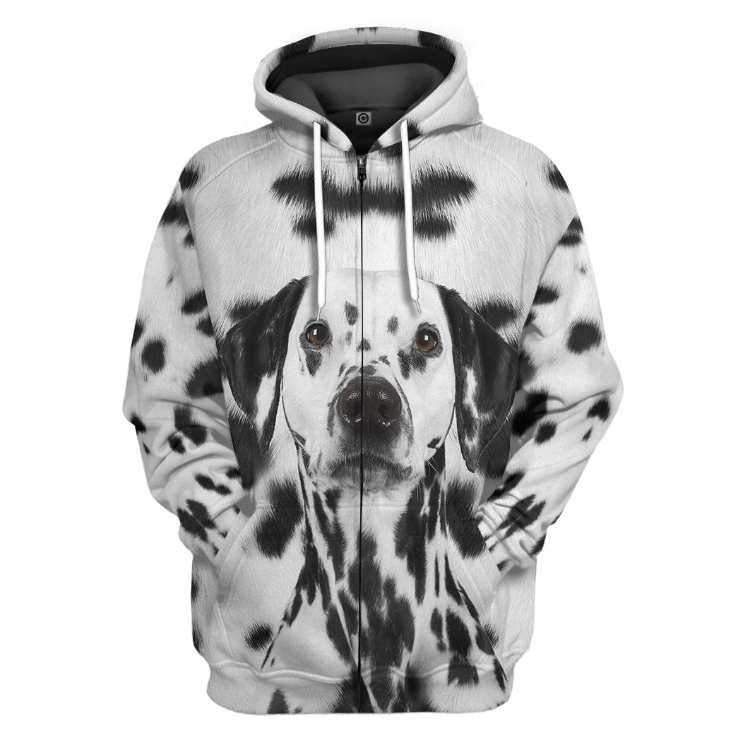 Klothek 3D Dalmatian Dog Front And Back Tshirt Hoodie Apparel | Price in USA, Best Quality