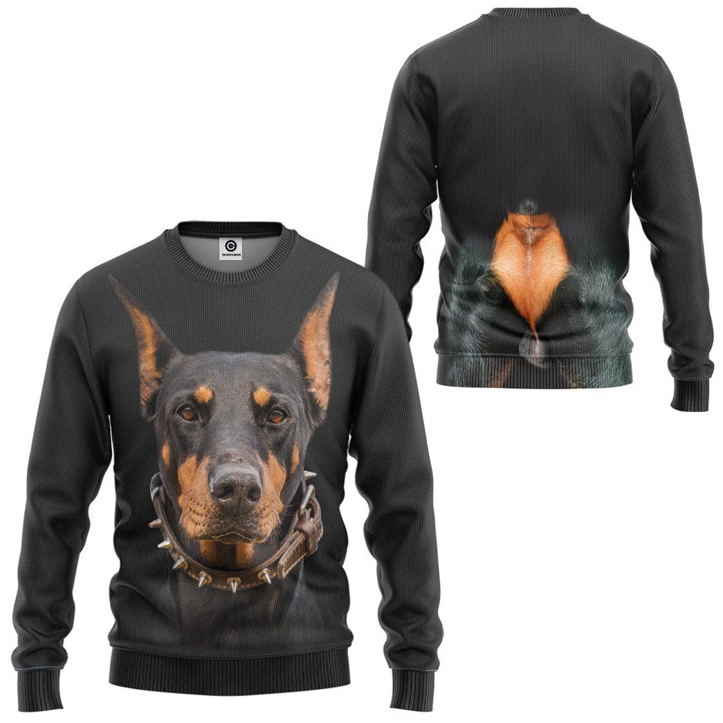 Klothek 3D Doberman Pinscher Dog Front And Back Tshirt Hoodie Appar | Price in USA, Best Quality