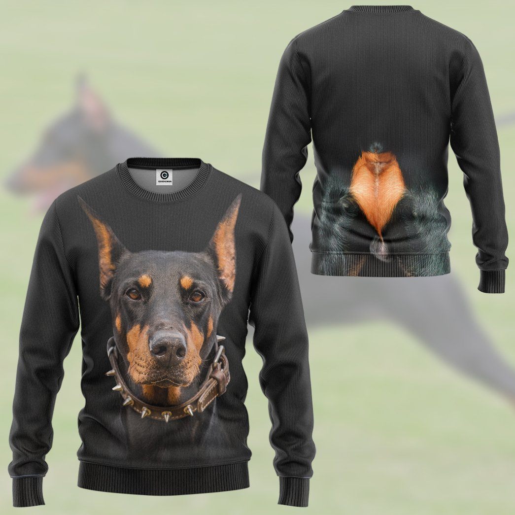 Klothek 3D Doberman Pinscher Dog Front And Back Tshirt Hoodie Appar | Price in USA, Best Quality