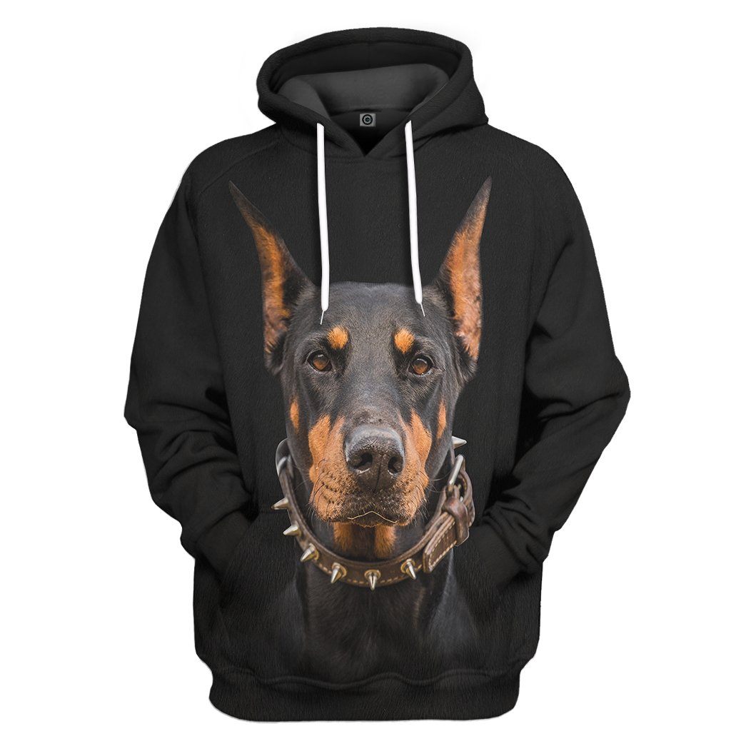 Klothek 3D Doberman Pinscher Dog Front And Back Tshirt Hoodie Appar | Price in USA, Best Quality