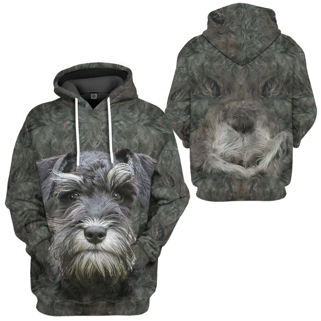 Klothek 3D Miniature Schnauzer Dog Front And Back Tshirt Hoodie App | Price in USA, Best Quality