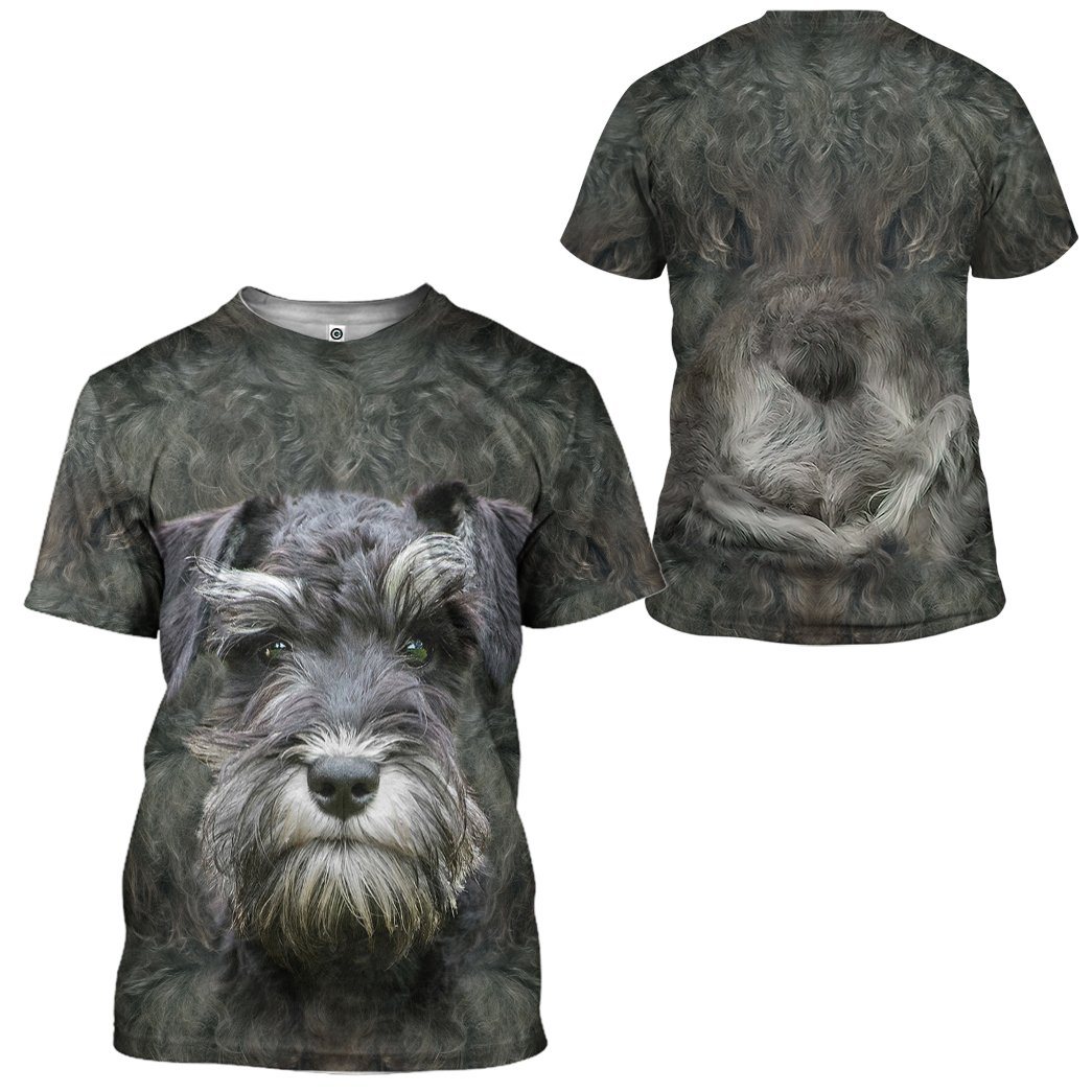 Klothek 3D Miniature Schnauzer Dog Front And Back Tshirt Hoodie App | Price in USA, Best Quality