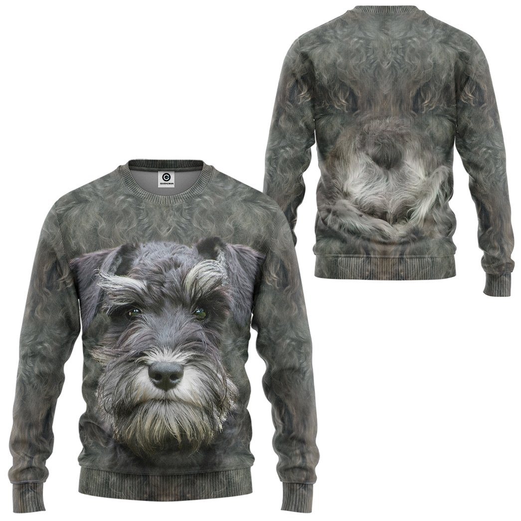 Klothek 3D Miniature Schnauzer Dog Front And Back Tshirt Hoodie App | Price in USA, Best Quality