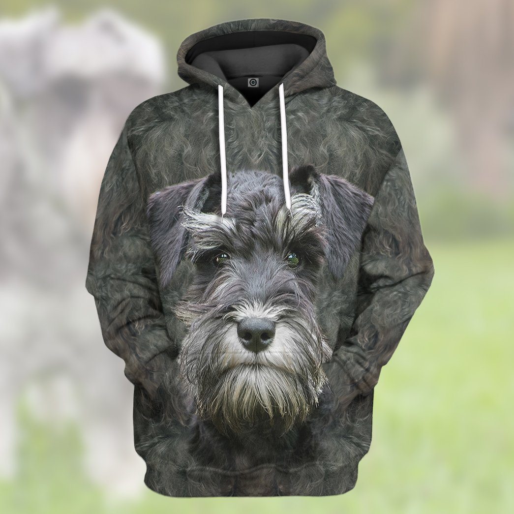 Klothek 3D Miniature Schnauzer Dog Front And Back Tshirt Hoodie App | Price in USA, Best Quality