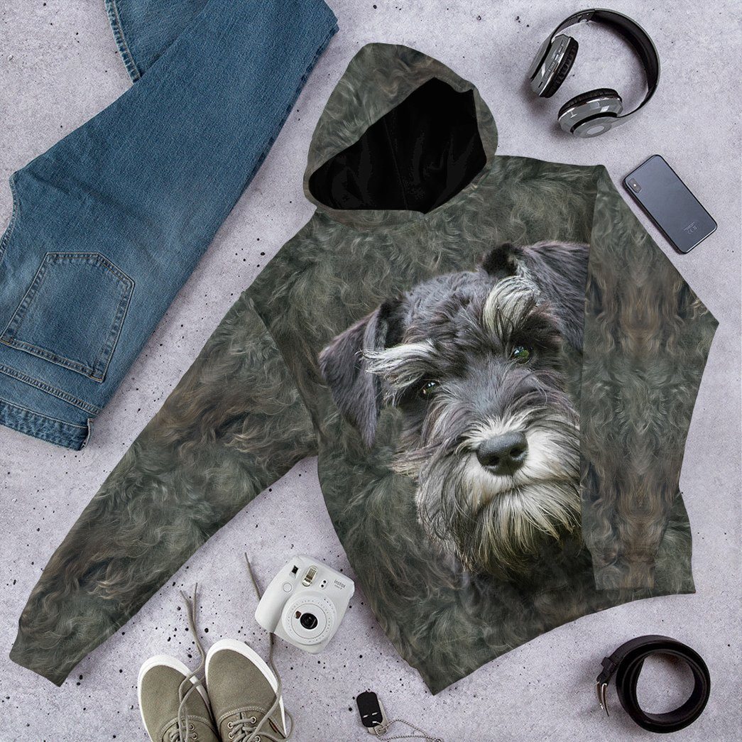 Klothek 3D Miniature Schnauzer Dog Front And Back Tshirt Hoodie App | Price in USA, Best Quality