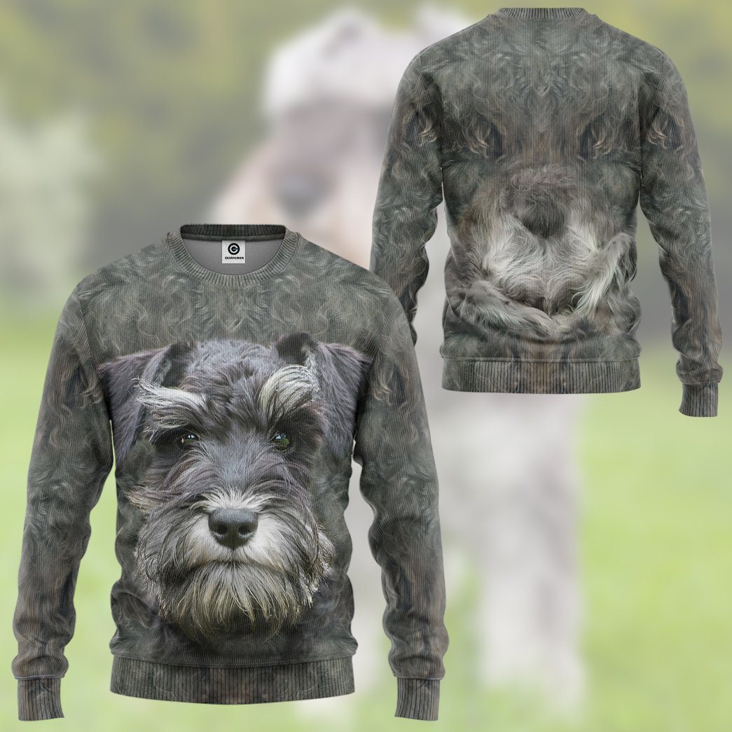 Klothek 3D Miniature Schnauzer Dog Front And Back Tshirt Hoodie App | Price in USA, Best Quality