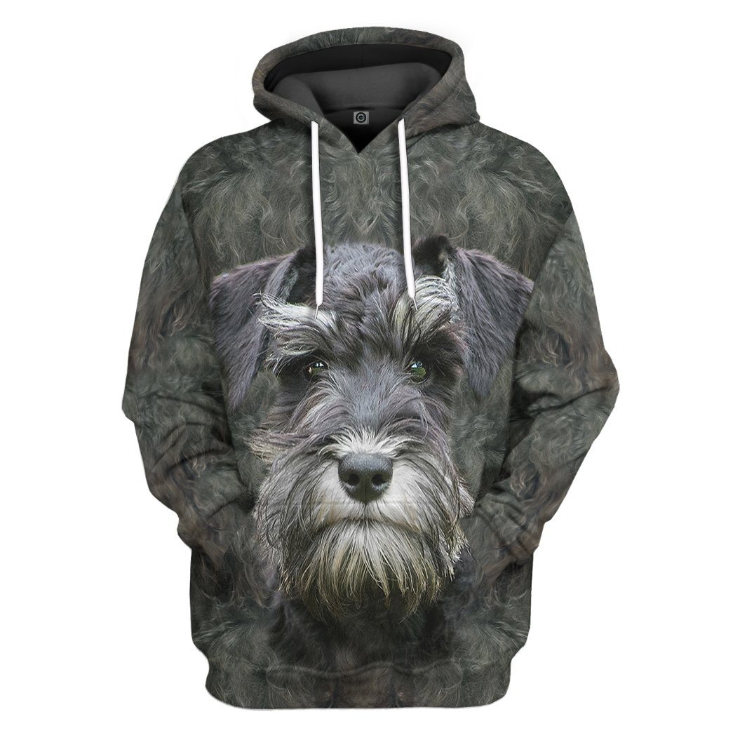 Klothek 3D Miniature Schnauzer Dog Front And Back Tshirt Hoodie App | Price in USA, Best Quality