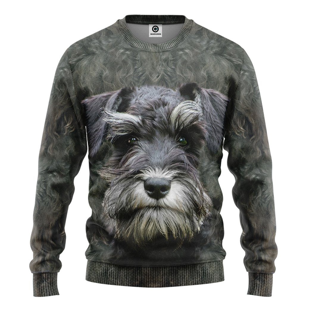 Klothek 3D Miniature Schnauzer Dog Front And Back Tshirt Hoodie App | Price in USA, Best Quality