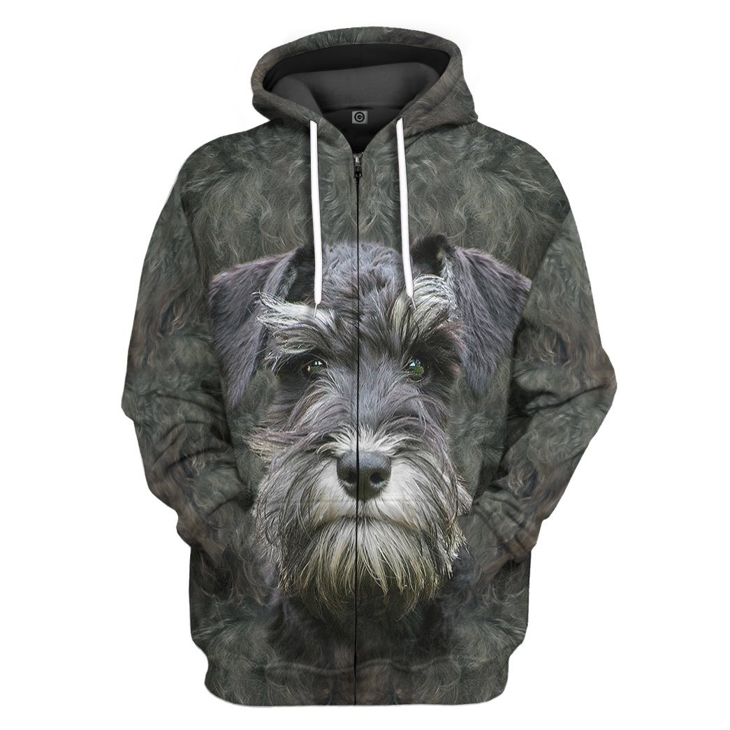 Klothek 3D Miniature Schnauzer Dog Front And Back Tshirt Hoodie App | Price in USA, Best Quality