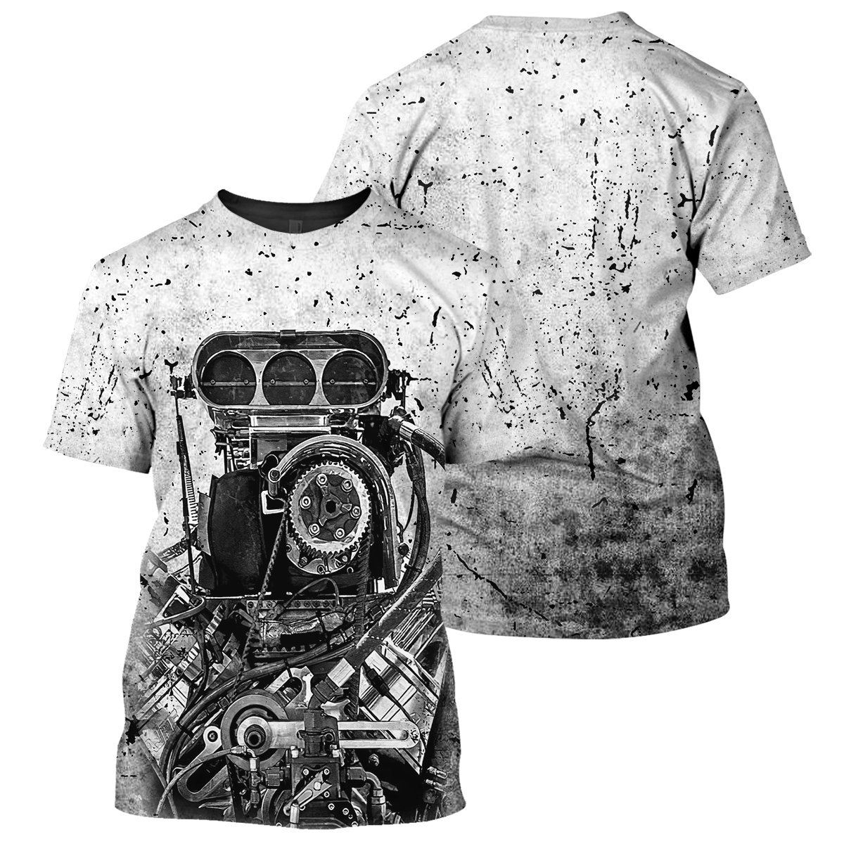 Klothek Grey Drag Racing- 3D All Over Printed Shirt | Price in USA, Best Quality