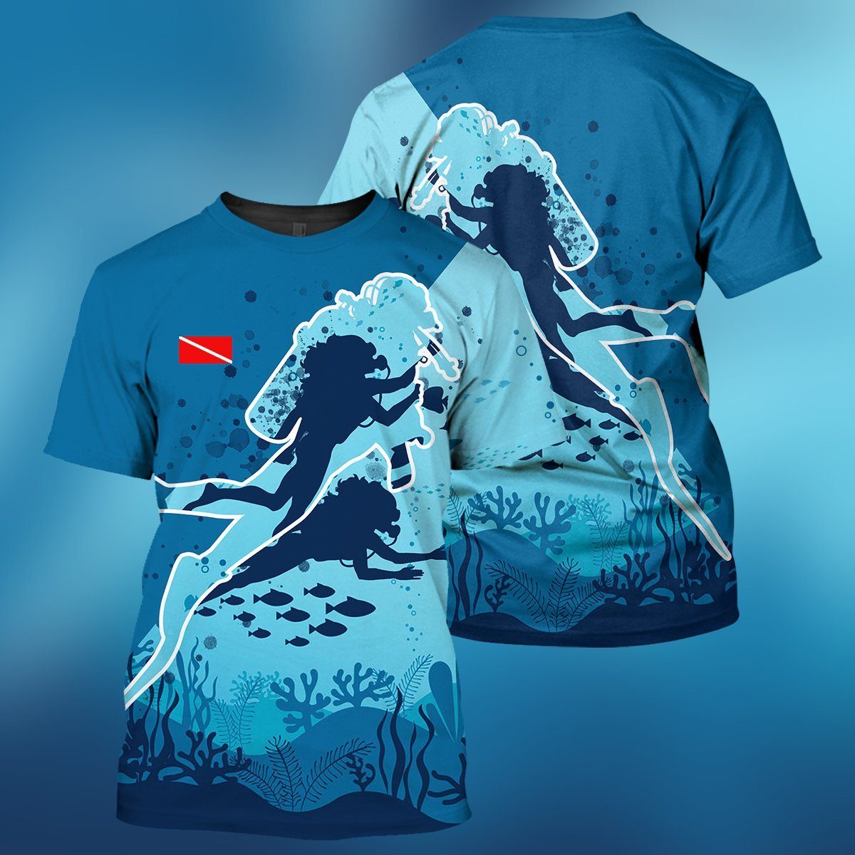 Klothek Scuba Diving Female Design - 3D All Over Printed Shirt | Price in USA, Best Quality