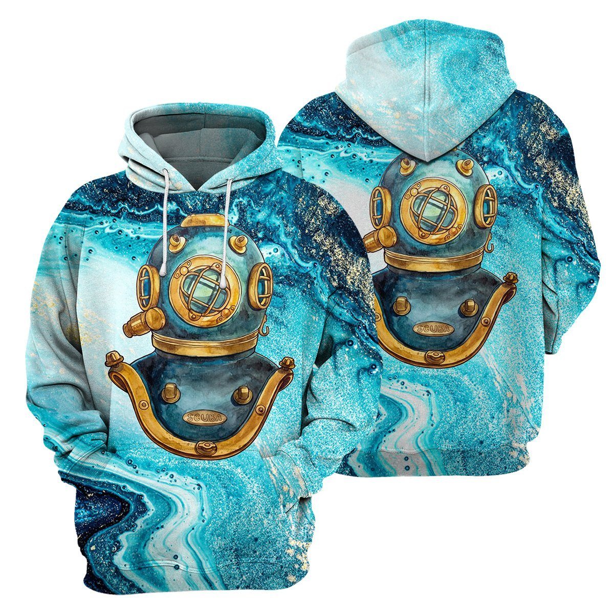 Klothek Scuba Diving Helmet - 3D All Over Printed Shirt | Price in USA, Best Quality