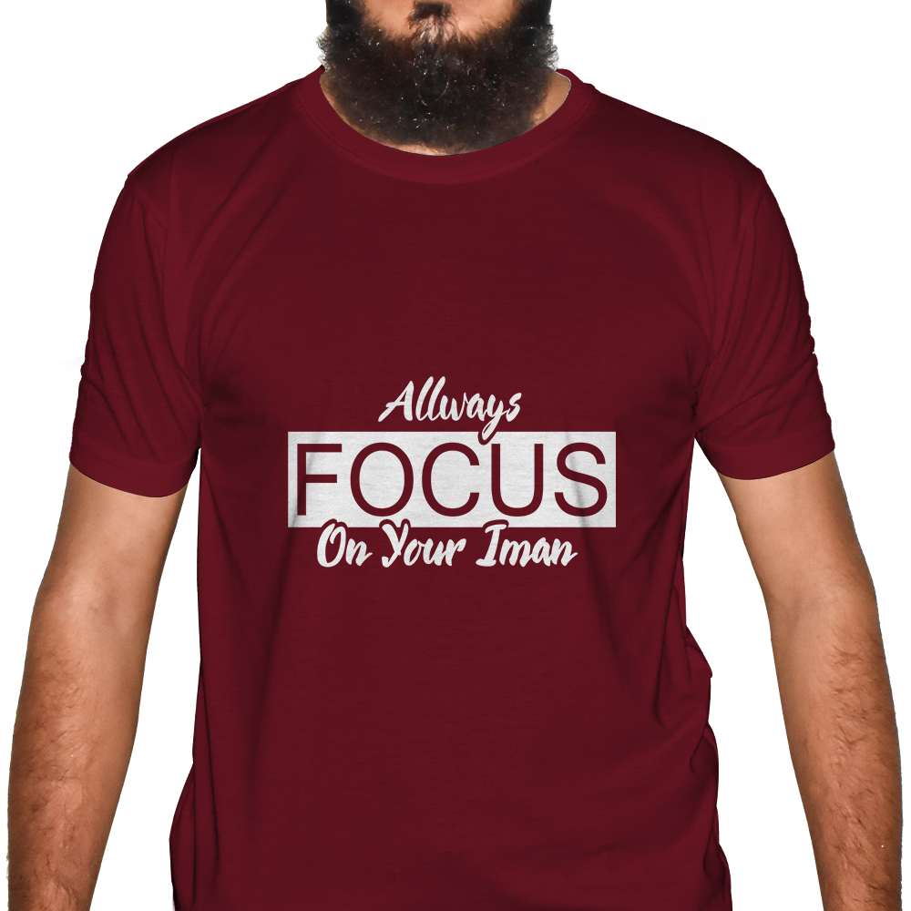 Focus On Your Iman Half Sleeve Islamic T-Shirt Price in USA