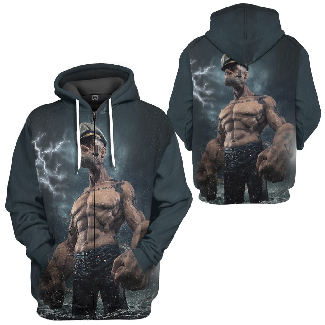 Klothek 3D Popeye Custom T-Shirts Hoodies Apparel | Price in USA, Best Quality