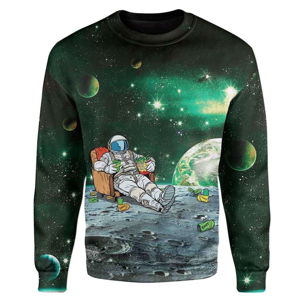 Klothek St Patrick's Day Astronaut Drinking Beer Custom T-Shirts Ho | Price in USA, Best Quality