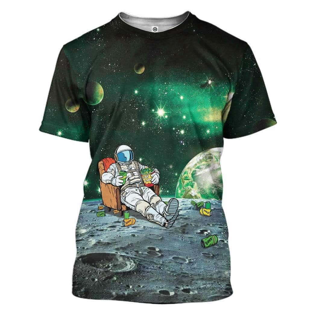 Klothek St Patrick's Day Astronaut Drinking Beer Custom T-Shirts Ho | Price in USA, Best Quality