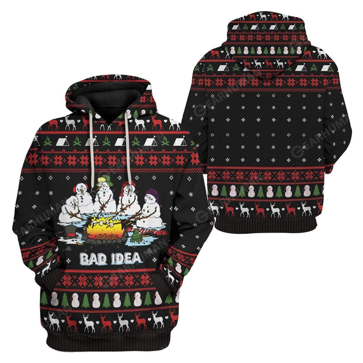 Klothek Ugly Christmas Melting Snow Man Camping Bad Idea Hoodie T-S | Price in USA, Best Quality