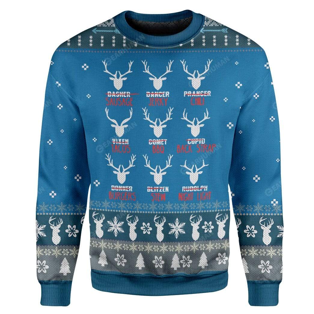 Klothek Ugly Christmas Santa's Reindeer Hunting Custom Apparel | Price in USA, Best Quality