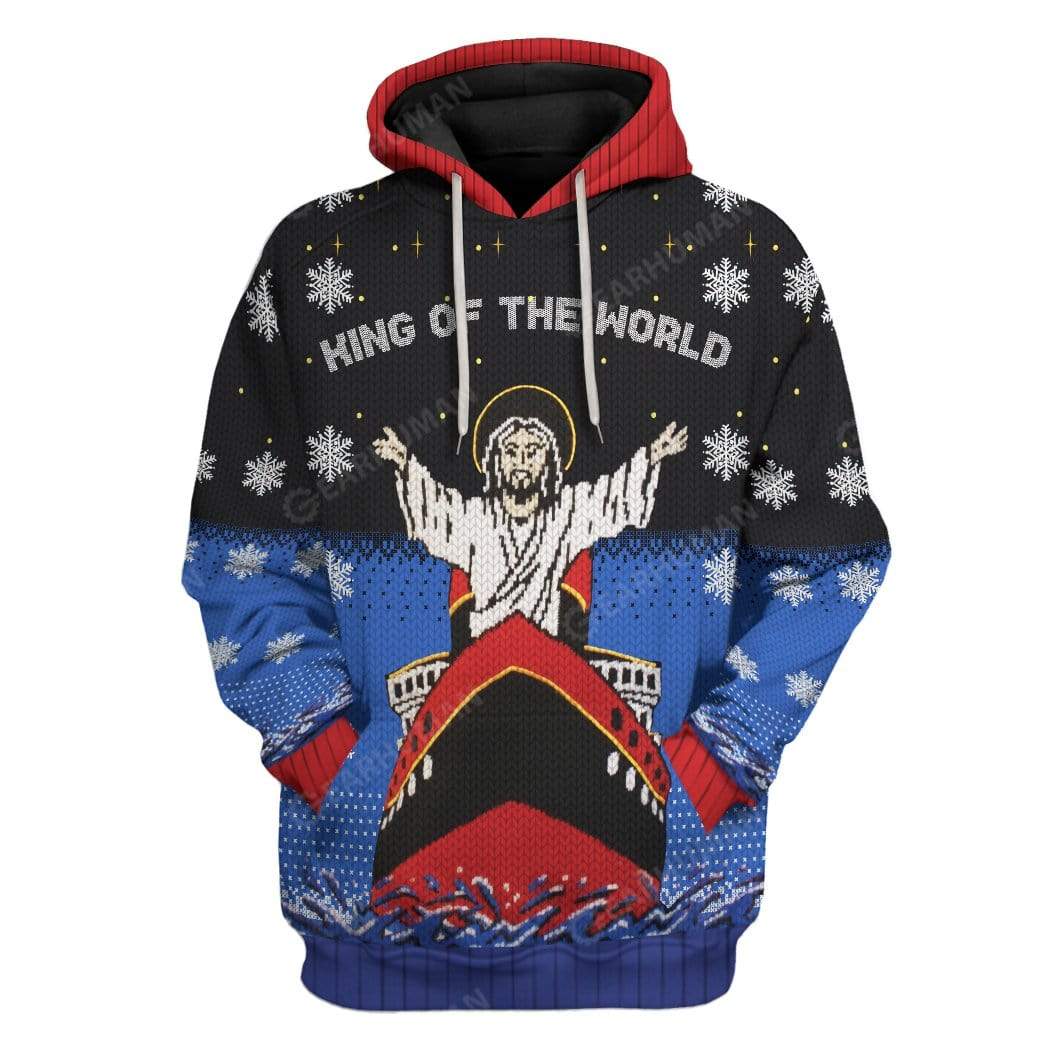 Klothek Ugly Christmas Titanic Jesus King Of The World Custom T-Shi | Price in USA, Best Quality